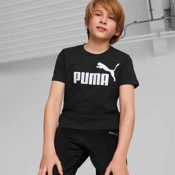 PUMA Jungen Ess Logo Tee B T-shirt, Puma Black, 152 EU