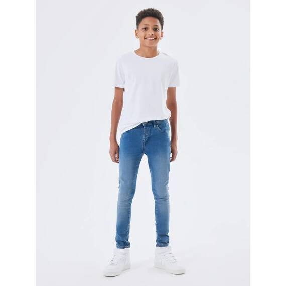 NAME IT Jungen NKMSILAS XSLIM Jeans 2002-TX, Black/W. MEDIUM Blue Denim, 146