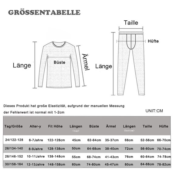 BUYKUD Kinder Sportunterwäsche Langarm Fußball Trainingsanzüge Skiunterwäsche Funktionsunterwäsche Set