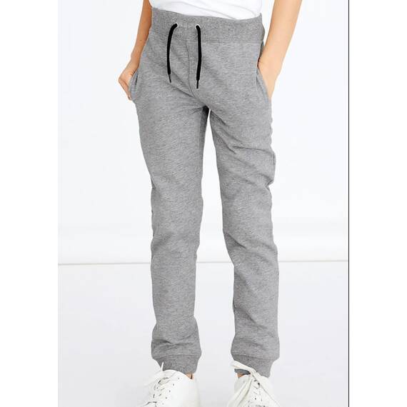 NAME IT Jungen NKMSWEAT Pant BRU, Grey Melange/W. Dark Sapphire, 98