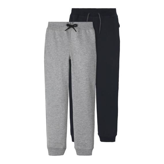 NAME IT Jungen NKMSWEAT Pant BRU, Grey Melange/W. Dark Sapphire, 92