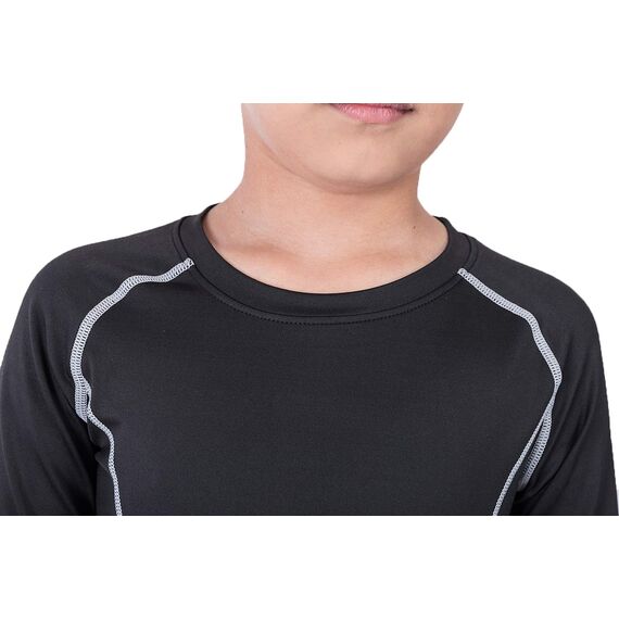 Echinodon Kinder Sportunterwäsche Fußball Junge Funktionsunterwäsche Set Kompressionsshirt + Kompressionshose Kompressionsunterwäsche für Training Skifahren Radsport (Fleecefutter-Grau, 134/140)
