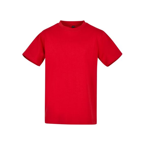 Build Your Brand Kinder T Shirt Basic – Rundhals Kurzarm Tee aus Baumwolle mit klassischer Passform für Alltag Schule Sommer und Freizeit Outfits,Cityred,122-128