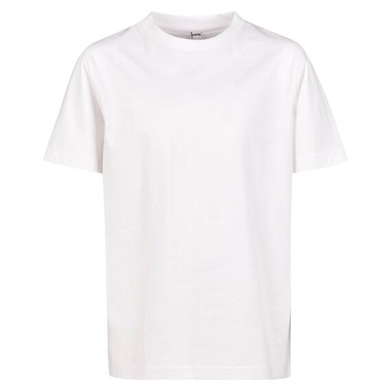 Build Your Brand Kinder T Shirt Basic – Rundhals Kurzarm Tee aus Baumwolle mit klassischer Passform für Alltag Schule Sommer und Freizeit Outfits,Weiß,134-140