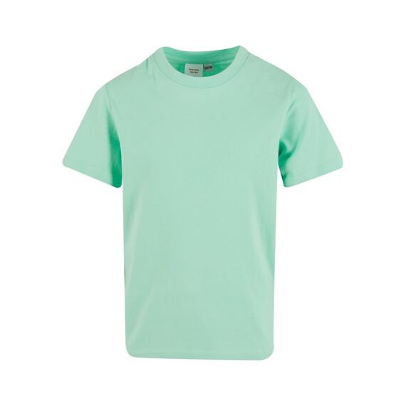 Build Your Brand Kinder T Shirt Basic – Rundhals Kurzarm Tee aus Baumwolle mit klassischer Passform für Alltag Schule Sommer und Freizeit Outfits,Neo Mint,122-128