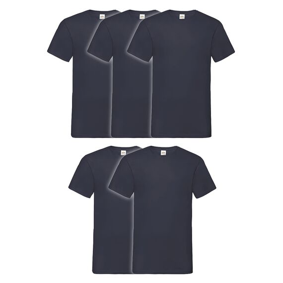 Fruit of the Loom 5er Pack Valueweight T Kids Kinder T-Shirt, Größe:140, Farbe:5X deep Navy