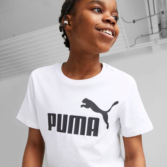 PUMA Jungen Ess Logo Tee B T-shirt, Puma White, 176 EU