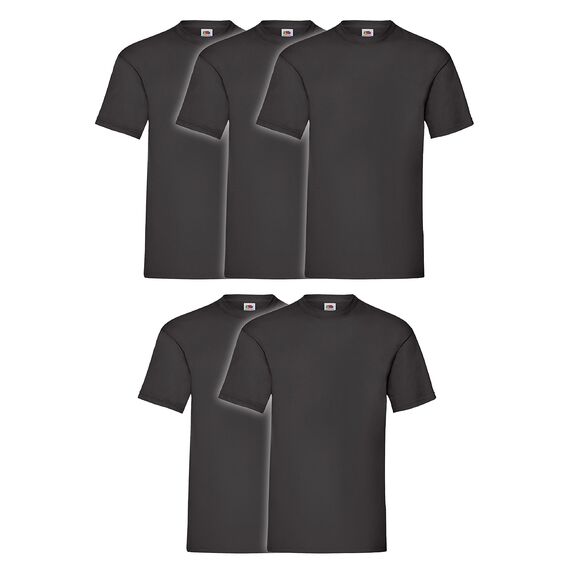 Fruit of the Loom 5er Pack Valueweight T Kids Kinder T-Shirt, Größe:164, Farbe:5X schwarz