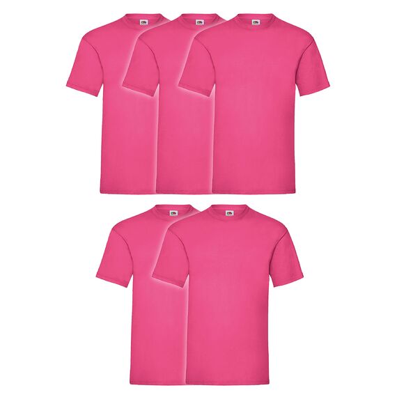 Fruit of the Loom 5er Pack Valueweight T Kids Kinder T-Shirt, Größe:128, Farbe:5X Fuchsia