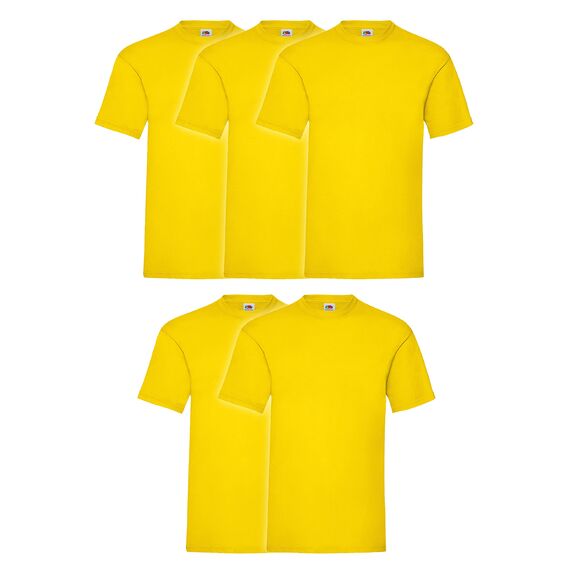Fruit of the Loom 5er Pack Valueweight T Kids Kinder T-Shirt, Größe:140, Farbe:5X gelb
