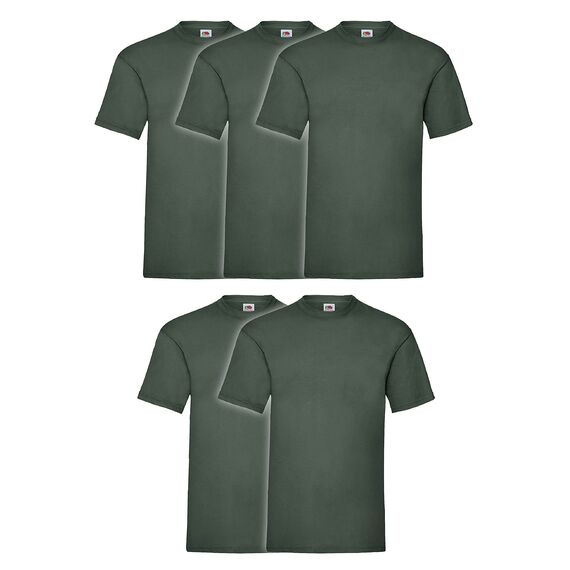 Fruit of the Loom 5er Pack Valueweight T Kids Kinder T-Shirt, Größe:104, Farbe:5X flaschengrün