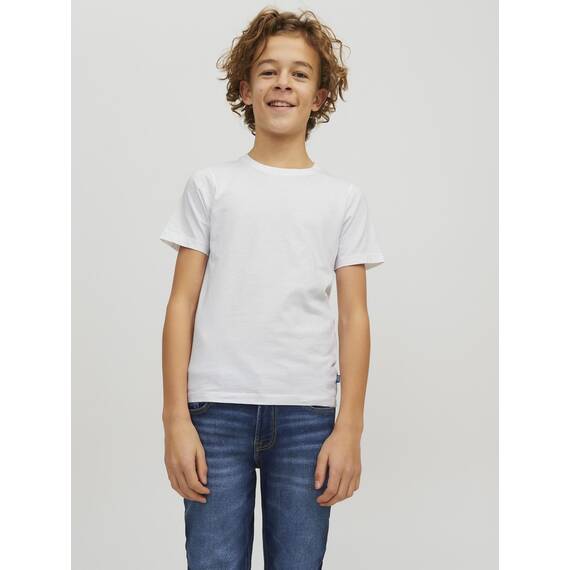 Jack & Jones Jungen JJEORGANIC Basic Tee SS O-Neck JR Shirt, White, 140