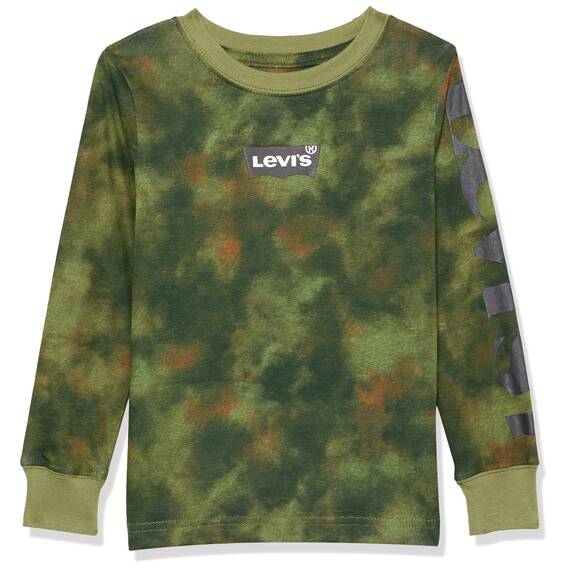 Levi's Langärmeliges T-Shirt mit Fledermausärmeln für Jungen, Calliste Green, 3 Jahre
