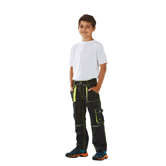Planam 6110 Junior-Hose - Optimale Sicherheit und Komfort - Farbe: Anthrazit/Gelb - Größe: 122