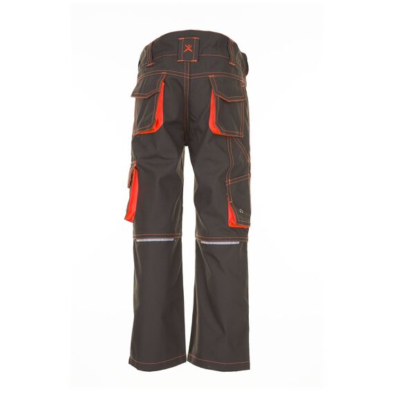 Planam 6112110 Kinderhose - Farbe oliv/orange - Doppelgrößen (Größennummer = Körpergröße) 110