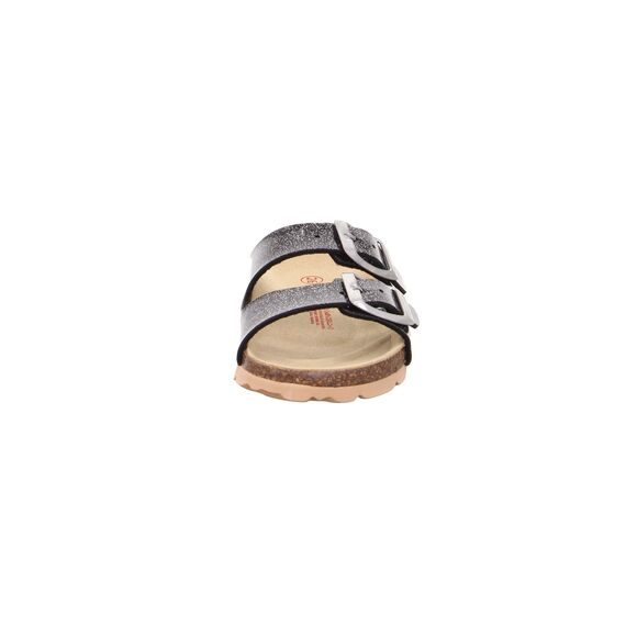 Superfit Fussbettpantoffel Hausschuhe 0-800111 Pantoffeln Schwarz Silber 010026 EU Mädchen