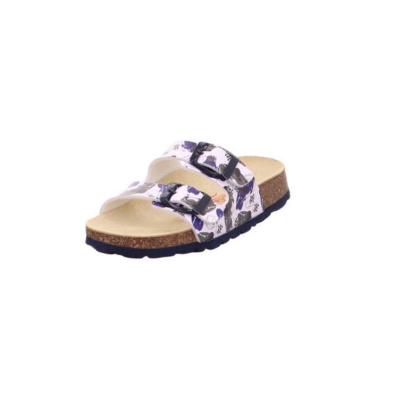 Superfit Jungen Fussbettpantoffel Pantoffeln, Weiss/BLAU 1020, 30 EU