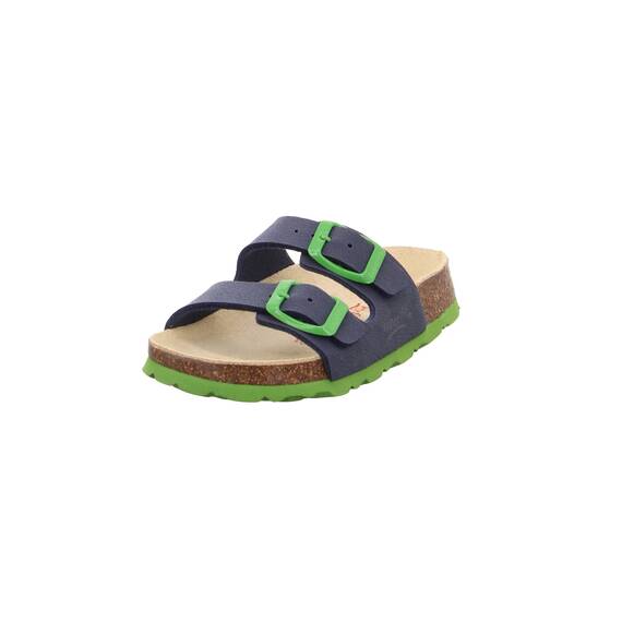 Superfit Fussbettpantoffel Hausschuhe 0-800111 PantoffelnBlau Grün 820033 EU Jungen