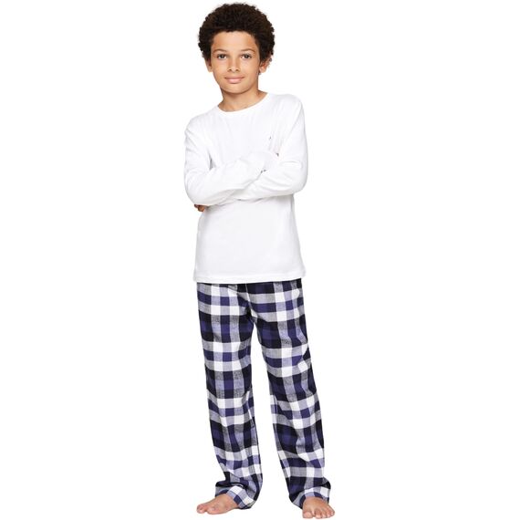 Tommy Hilfiger Jungen 2er Pack Langarmshirts Crew Neck aus Baumwolle, Blau (Desert Sky/White), 6-7 Jahre