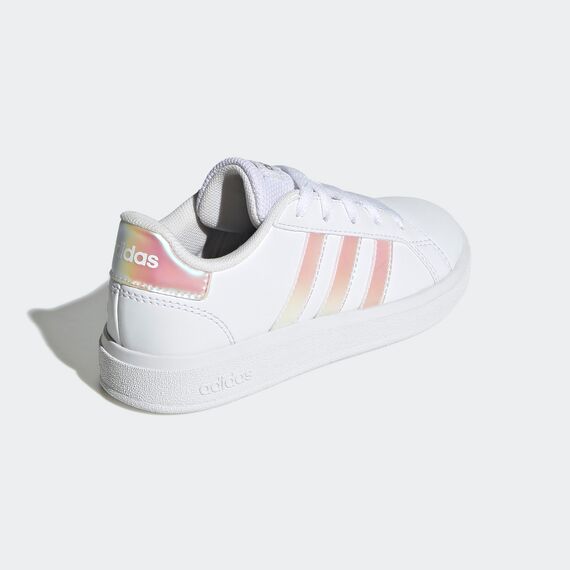 adidas Unisex Kinder Grand Court Lifestyle Lace Tennis Shoes, Cloud White/Iridescent/Cloud White, 39 1/3 EU