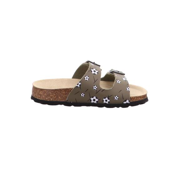 superfit Fussbettpantoffel, Hausschuhe für Kinder und Jugendliche, Grün 7030, 39 EU