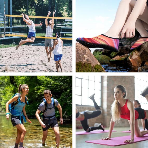 JOTO Wasserschuhe für Damen Herren Kinder, Unisex Badeschuhe Strandschuhe Quick-Dry Schnelltrockend Aquaschuhe Schwimmschuhe Surfschuhe Barfuß Schuhe
