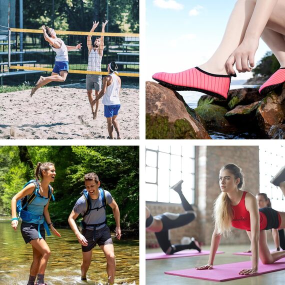 JOTO Wasserschuhe für Damen Herren Kinder, Unisex Badeschuhe Strandschuhe Quick-Dry Schnelltrockend Aquaschuhe Schwimmschuhe Surfschuhe Barfuß Schuhe