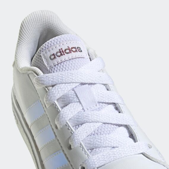 adidas Unisex Kinder Grand Court Lifestyle Lace Tennis Shoes, Cloud White/Iridescent/Cloud White, 39 1/3 EU