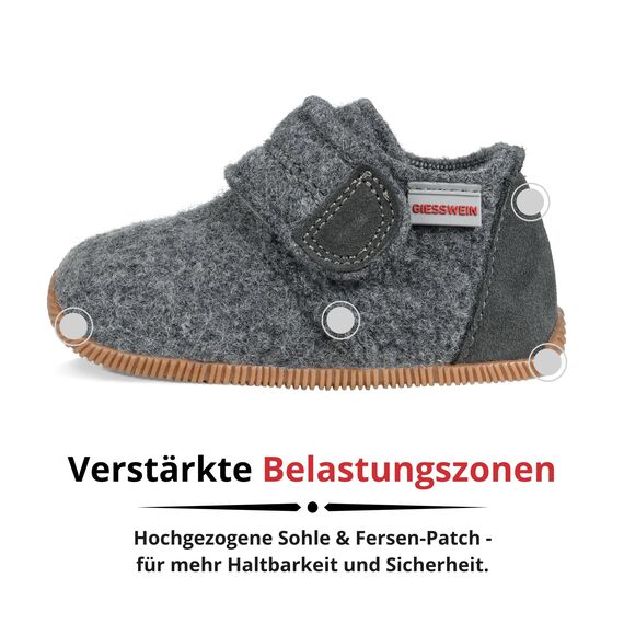 Giesswein Unisex Kinder Oberstaufen Ungefüttert Hausschuhe, Schiefer 01727 EU