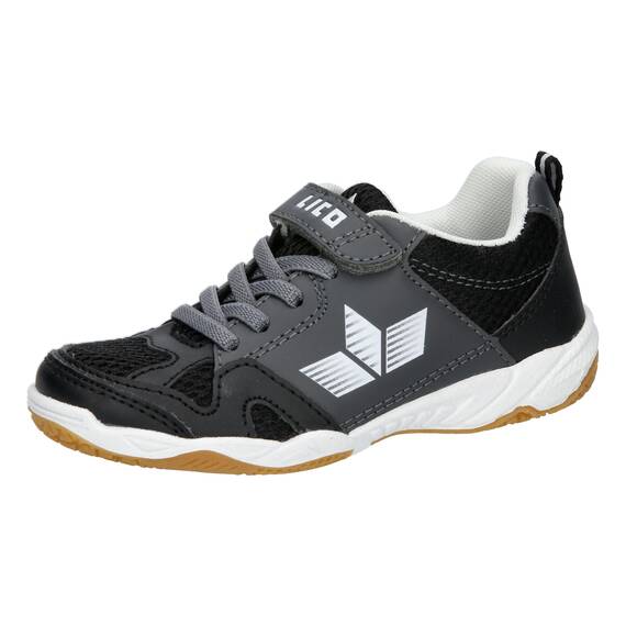 Lico Unisex Kinder Sport Vs Hallenturnschuhe, Schwarz Grau Weiß, 33 EU