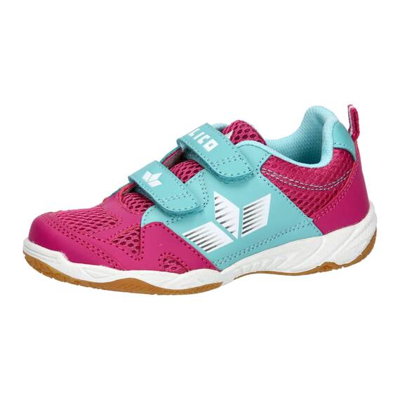 Lico Unisex Kinder Sport V Hallenturnschuhe, Pink Türkis Weiß, 34 EU