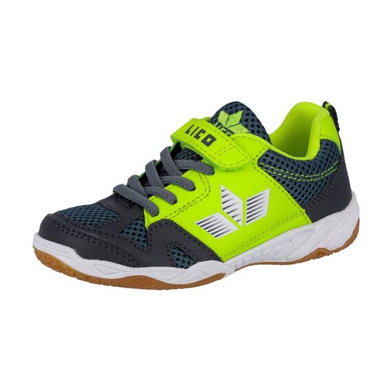 Lico Sport VS Unisex Kinder Hallenturnschuh, Anthrazit/ Lemon, 34 EU