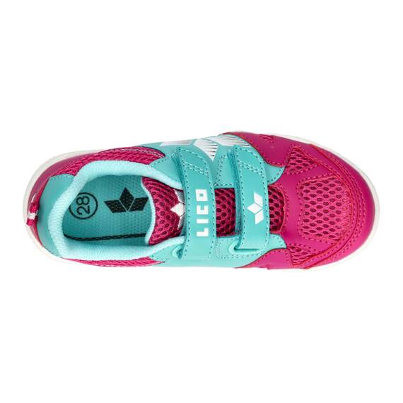 Lico Unisex Kinder Sport V Hallenturnschuhe, Pink Türkis Weiß, 34 EU
