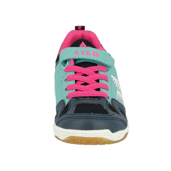 Lico Unisex Kinder Sport Vs Hallenturnschuhe, Marine Türkis Pink, 35 EU
