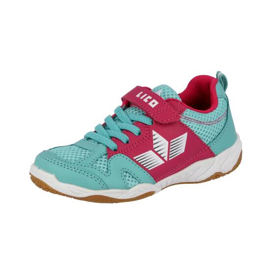 Lico Unisex Kinder Sport Vs Hallenturnschuhe, Türkis Pink Weiß, 41 EU