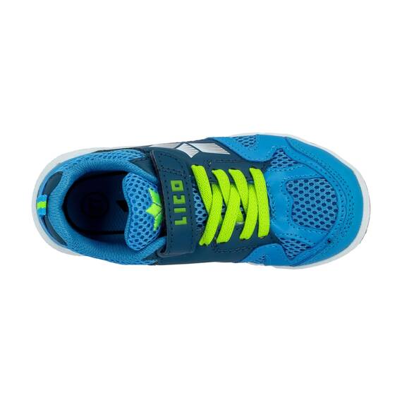 Lico Sport VS Unisex Kinder Hallenturnschuh, Blau/ Marine/ Lemon, 40 EU