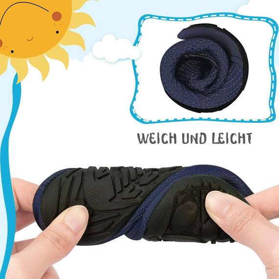 Kyopp Hausschuhe Kinder Junge Mädchen Pantoffeln Atmungsaktive Rutschfest Weich Barfussschuhe für Lauflernschuhe Kleinkinder Schuhe Kindergarten Unisex (Dinosaurier 32/33EU)