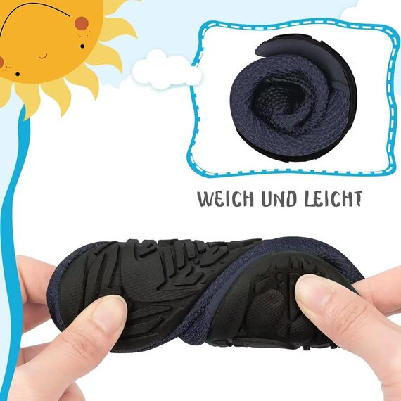 Kyopp Hausschuhe Kinder Junge Mädchen Pantoffeln Atmungsaktive Rutschfest Weich Barfussschuhe für Lauflernschuhe Kleinkinder Schuhe Kindergarten Unisex (Feuerwehrauto 22/23EU)
