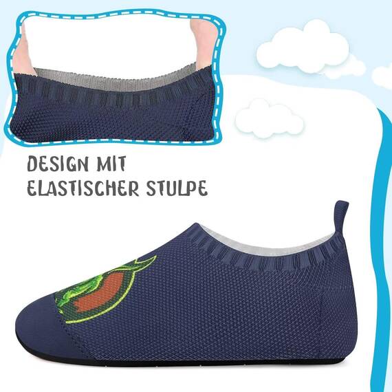 Kyopp Hausschuhe Kinder Junge Mädchen Pantoffeln Atmungsaktive Rutschfest Weich Barfussschuhe für Lauflernschuhe Kleinkinder Schuhe Kindergarten Unisex (Dinosaurier 32/33EU)
