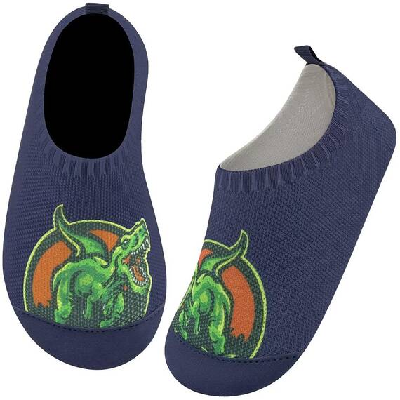 Kyopp Hausschuhe Kinder Junge Mädchen Pantoffeln Atmungsaktive Rutschfest Weich Barfussschuhe für Lauflernschuhe Kleinkinder Schuhe Kindergarten Unisex (Dinosaurier 32/33EU)