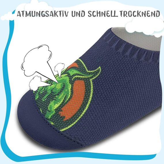 Kyopp Hausschuhe Kinder Junge Mädchen Pantoffeln Atmungsaktive Rutschfest Weich Barfussschuhe für Lauflernschuhe Kleinkinder Schuhe Kindergarten Unisex (Dinosaurier 30/31EU)