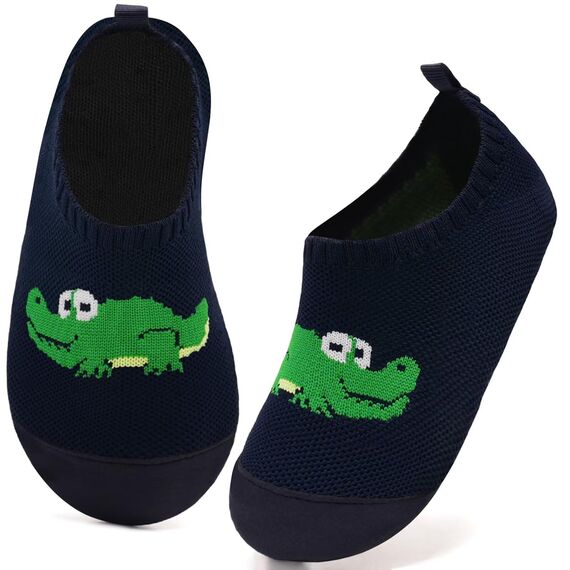 Kyopp Hausschuhe Kinder Junge Mädchen Pantoffeln Atmungsaktive Rutschfest Weich Barfussschuhe für Lauflernschuhe Kleinkinder Schuhe Kindergarten Unisex (Krokodil 30/31EU)