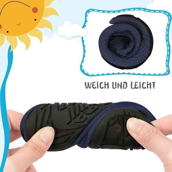 Kyopp Hausschuhe Kinder Junge Mädchen Pantoffeln Atmungsaktive Rutschfest Weich Barfussschuhe für Lauflernschuhe Kleinkinder Schuhe Kindergarten Unisex (Dinosaurier 34/35EU)