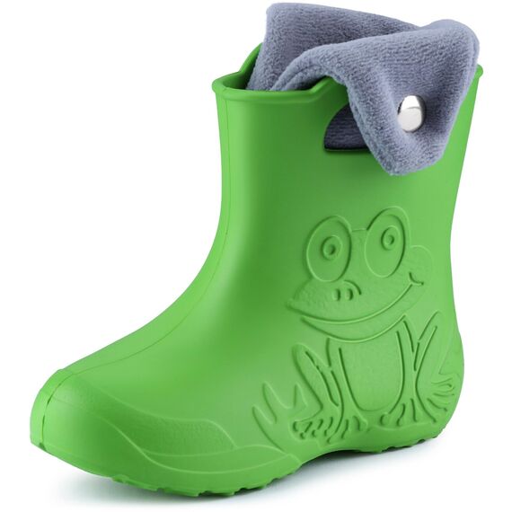 Ladeheid EVA Kinder Jungen Mädchen Gummistiefel Regenschuhe gefüttert Regenstiefel Gummischuhe LA-CA-04 (Grün/Grau, 22/23 EU)