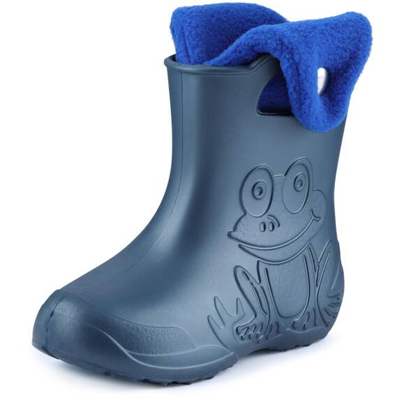 Ladeheid EVA Kinder Jungen Mädchen Gummistiefel Regenschuhe gefüttert Regenstiefel Gummischuhe LA-CA-04 (Metallisches Blau/Marineblau-2, 26/27 EU)
