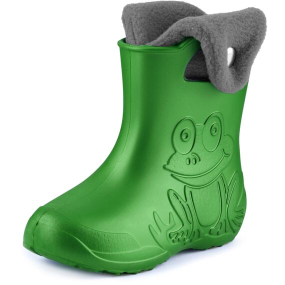 Ladeheid EVA Kinder Jungen Mädchen Gummistiefel Regenschuhe gefüttert Regenstiefel Gummischuhe LA-CA-04 (Smaragdgrün/Grau, 26/27 EU)