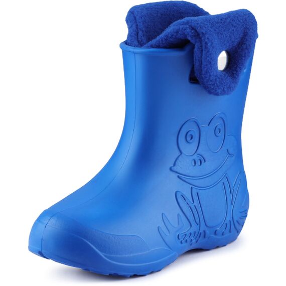 Ladeheid EVA Kinder Jungen Mädchen Gummistiefel Regenschuhe gefüttert Regenstiefel Gummischuhe LA-CA-04 (Blau/Marineblau, 34/35 EU)