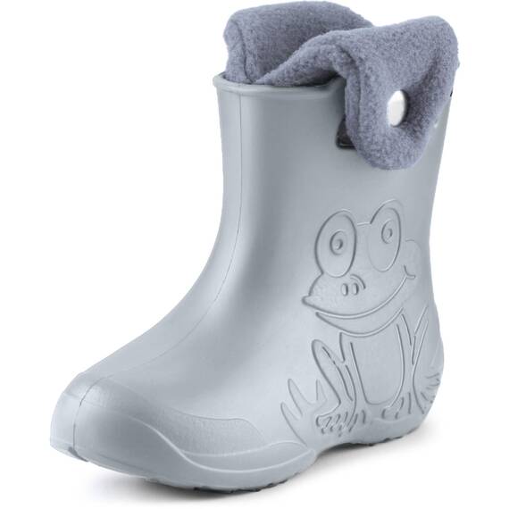 Ladeheid EVA Kinder Jungen Mädchen Gummistiefel Regenschuhe gefüttert Regenstiefel Gummischuhe LA-CA-04 (Grau, 30/31 EU)