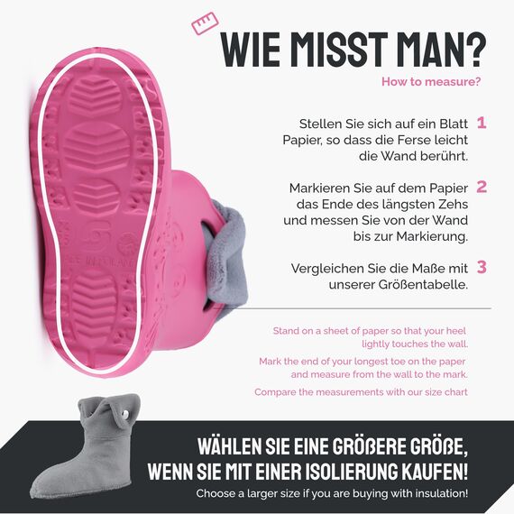 Ladeheid EVA Kinder Jungen Mädchen Gummistiefel Regenschuhe gefüttert Regenstiefel Gummischuhe LA-CA-04 (Rosa/Grau, 34/35 EU)