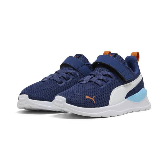 PUMA Kinder Anzarun Lite Kids Sneaker 28.5, Blue Jewel White Vermillion Orange